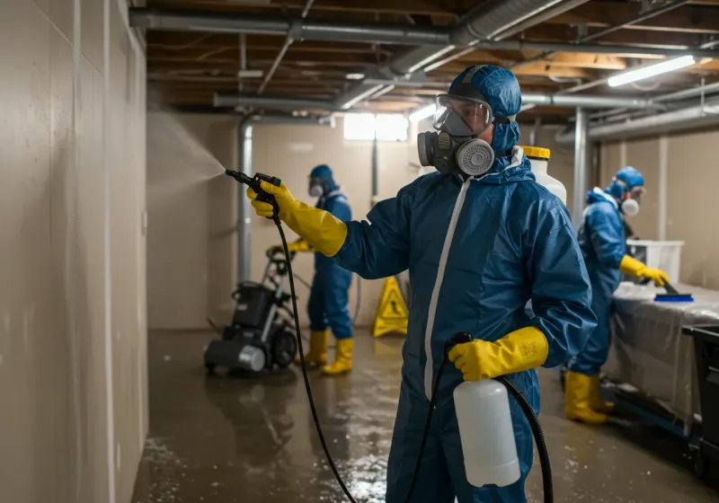 Basement Sanitization and Antimicrobial Treatment process in Broadmoor, CA